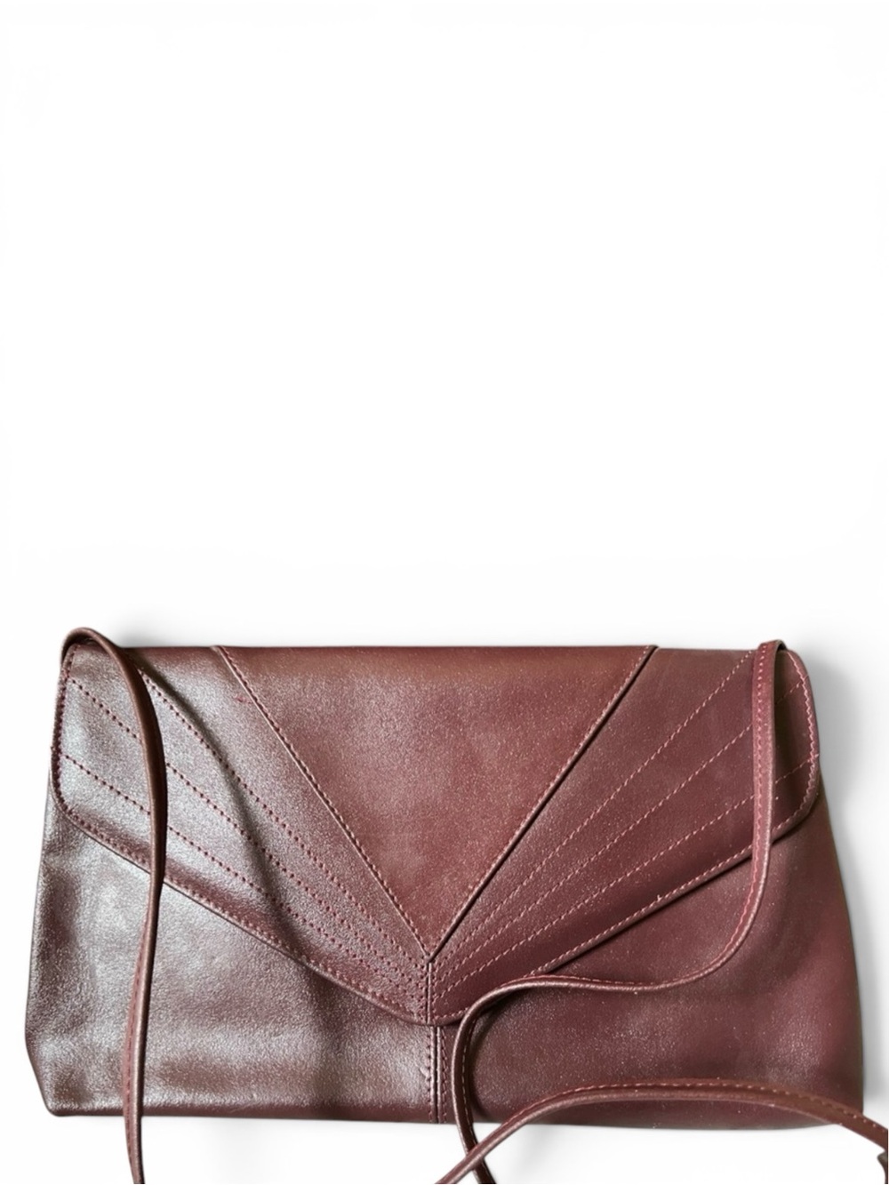 Clutch Genuine Leather Hand Made In Brazil Burgandy w/Strap